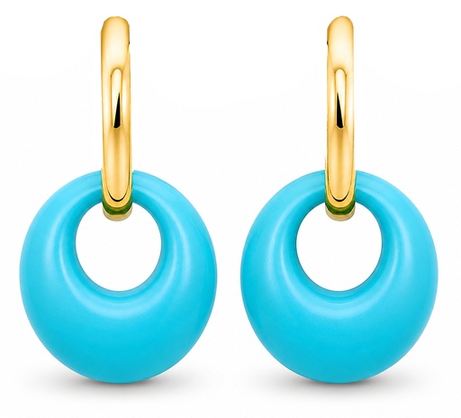 [00229T] PENDIENTES AROS COLOR TURQUESA.24MM
