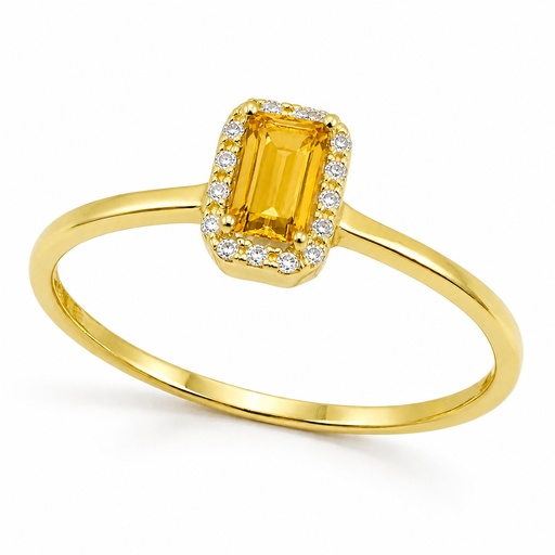 [00194SC] 5x3MM CITRINE AND CZ RING.