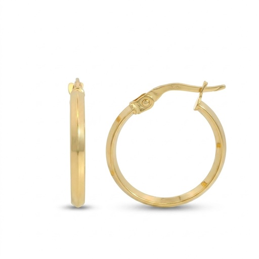 [9K0101] AROS LISO 14x2MM.CIERRE CATALAN.9 KILATES