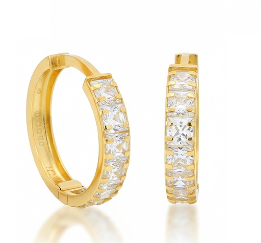 [5838] 15x3MM CZ HOOP EARRINGS.