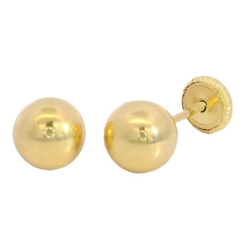 [6342] 7MM BALL STUD EARRINGS.SCREW BACK.