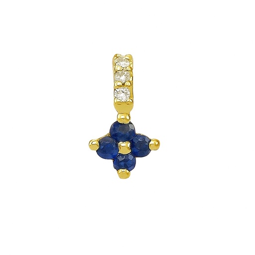 [B4166/CZ] COLGANTE CUAJO NANO ZAFIROS DE  1.5MM Y BRILLANTES 1MM H-SI 0.02CT TW