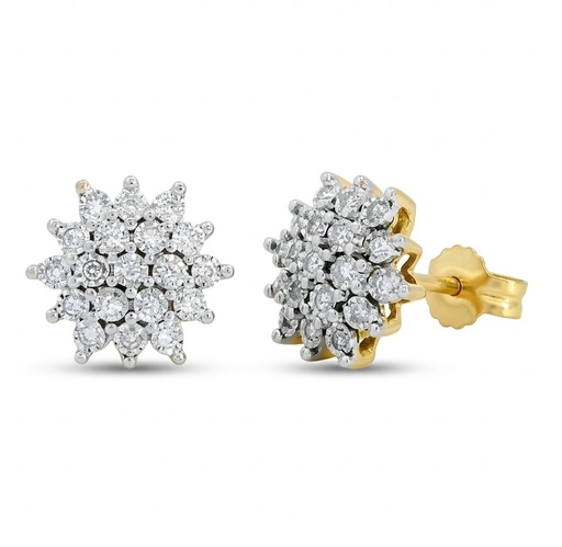 [B4177P/0.13] PENDIENTES CUAJO  DE 38 BRILANTES 0.125 CT TW H-SI.9x9MM.