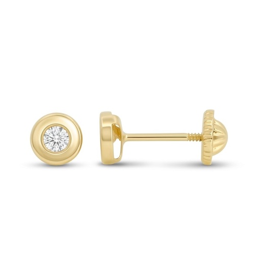 [1028] PENDIENTES "DONUT" CIRCONITAS .4'5MM DIAMETRO TOTAL.ROSCA