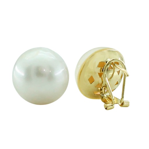 [6015/2] 12/15MM MABE PEARL EARRINGS.OMEGA BACK.