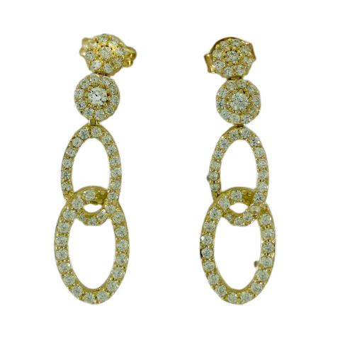 [3778] 30MM WEDDING EARRINGS WITH CZ.