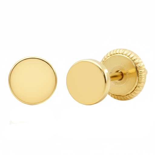 [1935] PENDIENTES REDONDOS LISOS 4.5MM .TORNILLO.