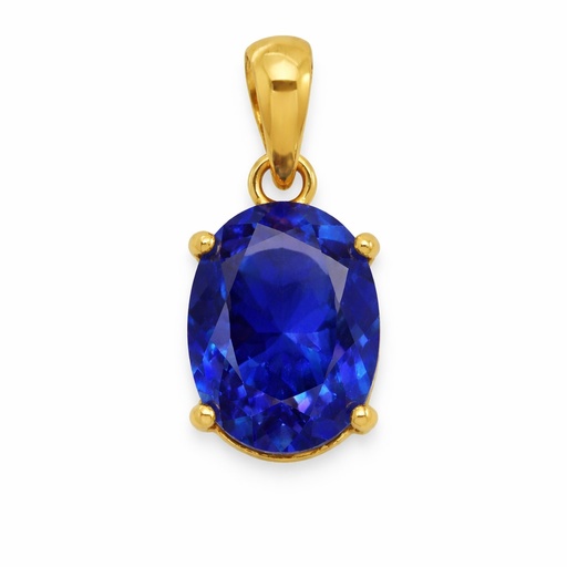 [5046/CZ] COLGANTE CIRCONITA OVAL 10x8MM COLOR ZAFIRO.