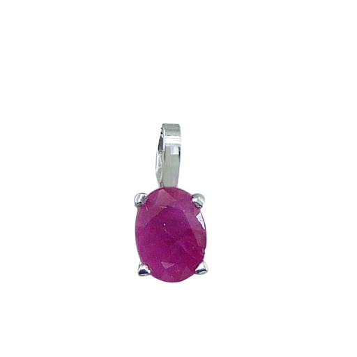 [5440/CRB] 6x4MM OVAL RUBY WHITE GOLD PENDANT.