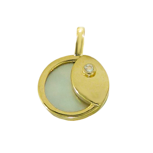 [3923/C] 10MM  ROUND MOTHER OF PEARL PENDANT.