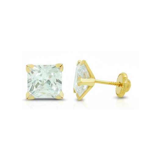 [6158] PENDIENTES BECKHAM CARRÉ DE 3X3MM.ROSCA.