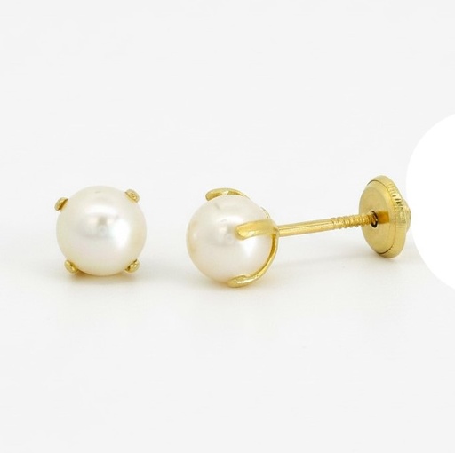 [7861] 5MM FRESHWATER PEARL EARRINGS.SCREW BACK.