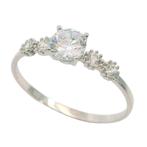 [4480B] 5MM CZ RING.WHITE GOLD.